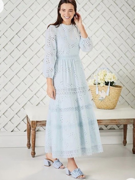ANTONIO MELANI Dresses & Skirts - Antonio Melani x Born On Fifth The Primrose Eyelet Embroidered Maxi Dress Sz 4